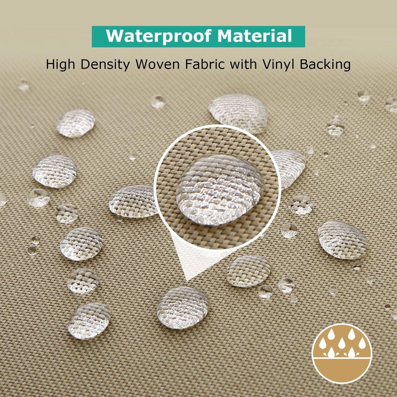 SunPatio Outdoor Chaise Lounge Covers, Heavy Duty Waterproof Beach Chair Cover with Seam Taped, Fade Resistant Patio Chaise Cover, Helpful Air Vents, 2 Pack - 66" L x 30" W x 26" H, Taupe - Image 3